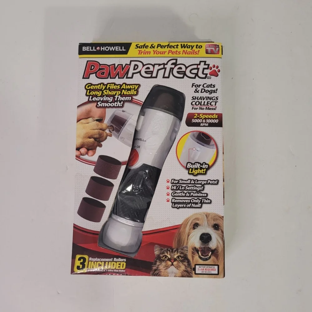 Bell & Howell Paw perfect Dog Cat Pet 2 Speed Nail Claw Trimmer in Original Box